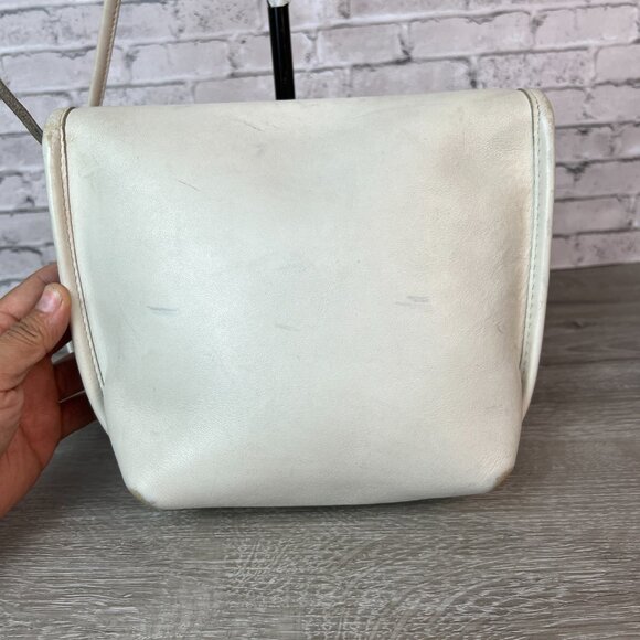 COACH 9919 Vintage Shoulder Bag Turnlock Leather Bone - Picture 7 of 8